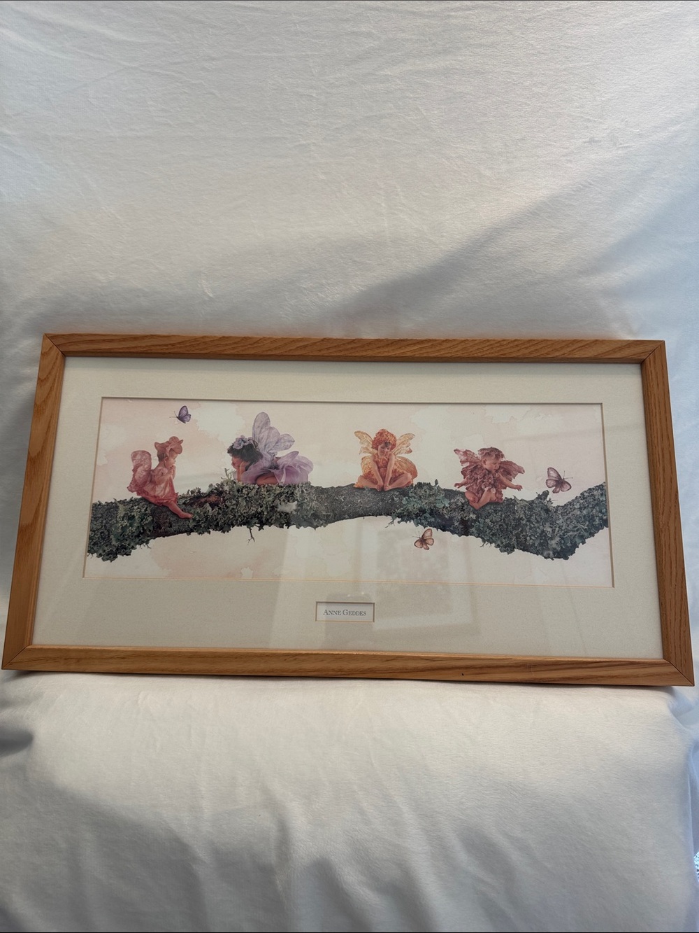 "Fairies" Lithograph Print by Anne Geddes, Framed / Print is 10" x 20" Vintage - Picture 8 of 8